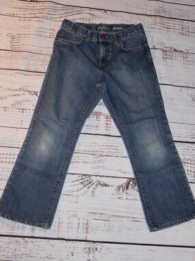 The Childrens Place Boys Bootcut Jeans Size 8 Medium Wash Denim Adjustable Waist